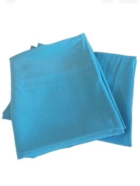 BGment Aqua Blue 2 Panel 52 X 45 Size Linen Look Slot Top Rod Pocket Curtain Set